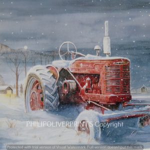 Farmall vintage tractor print by Philip Oliver Prints