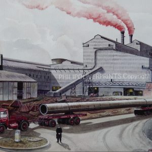 Consett heritage art print, Consett Iron Company. PHILIP OLIVER PRINTS