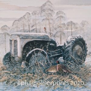 vintage tractor art print illustrating a classic Ferguson tractor